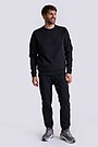 Cotton pique crewneck sweathsirt 4 | BLACK | Audimas