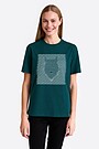 Short sleeves cotton T-shirt the eye of the forest 1 | GREEN | Audimas