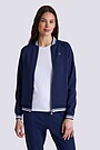 Cotton pique bomber zip-through jacket 1 | BLUE | Audimas