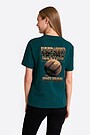 Short sleeves cotton T-shirt Basketball court 1 | GREEN | Audimas