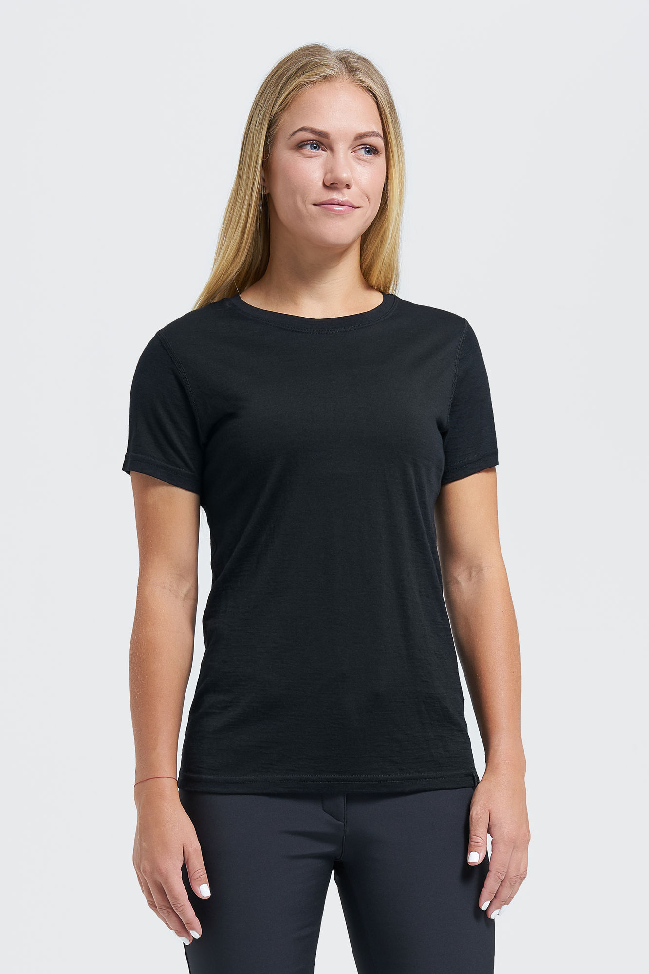 Fine merino wool short sleeve top | Audimas